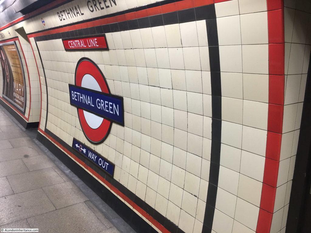 Tiles at Bethnal Green Underground Station
