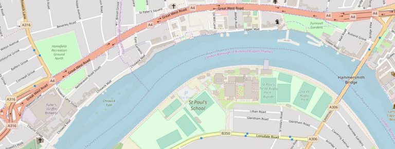 Walking along the Thames from Chiswick to Hammersmith