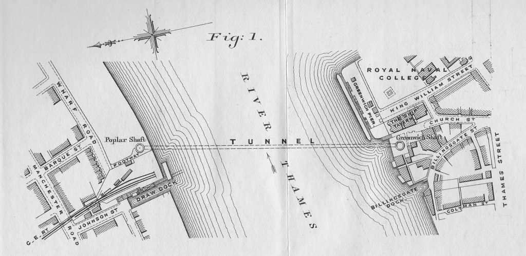 Route of the Greenwich Foot Tunnel