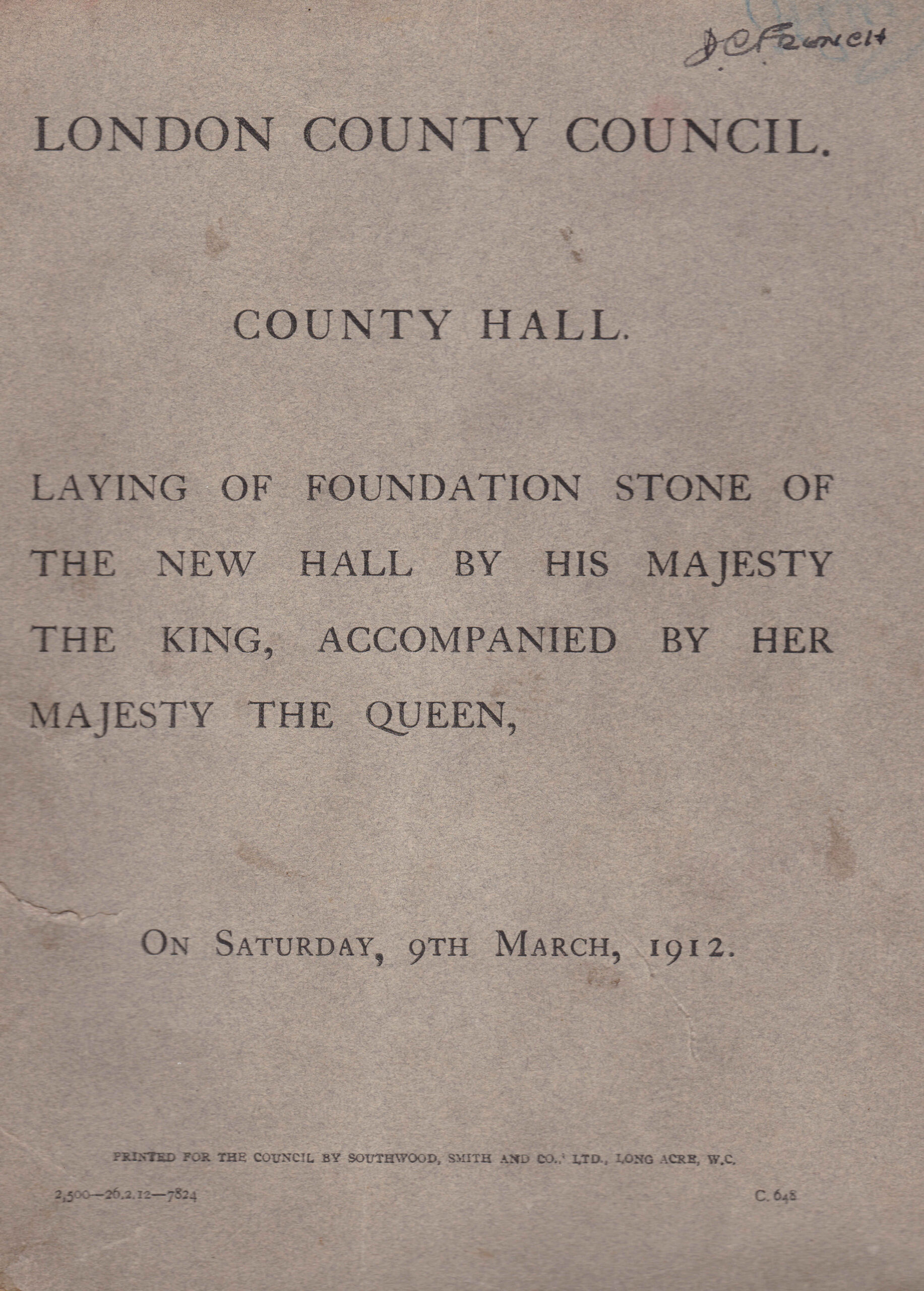 County Hall foundation stone