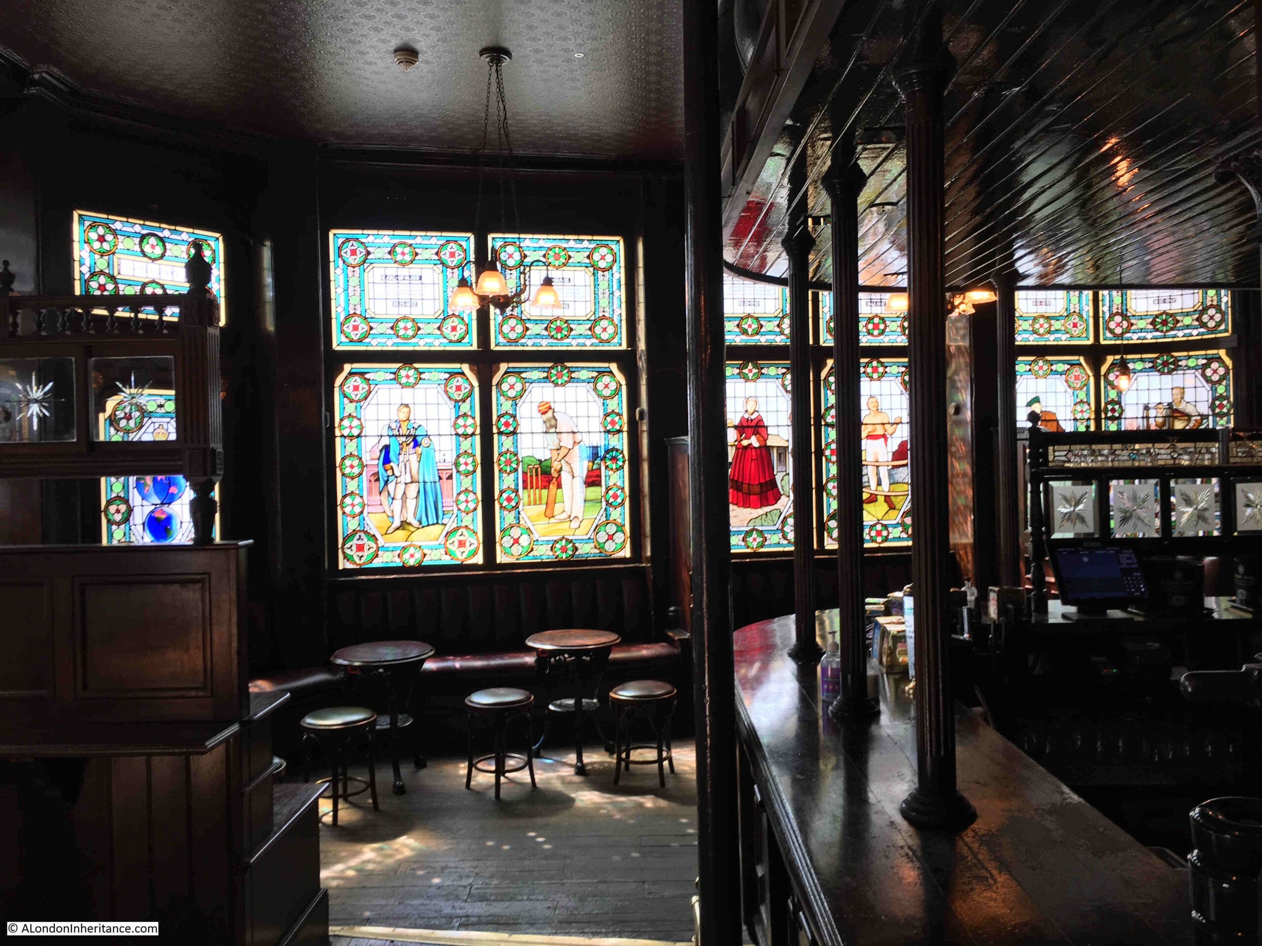 Champion pub stained glass
