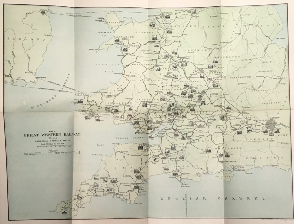 M.R. James Great Western Railway map of abbeys