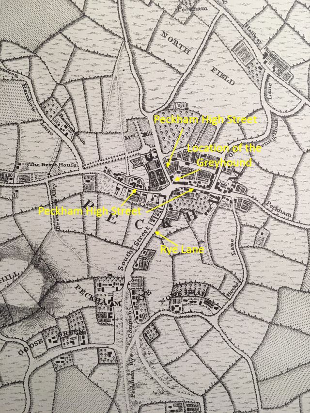 1746 Rocque map of Peckham