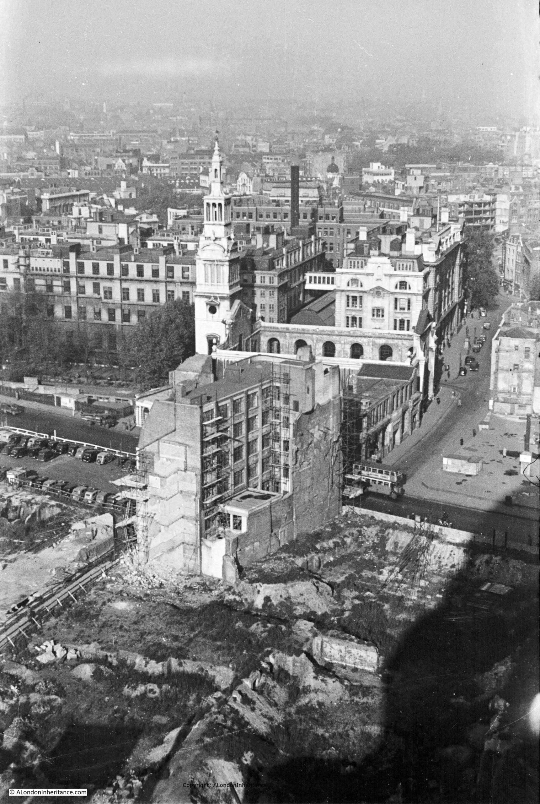 View from St Paul's of bombed landscape