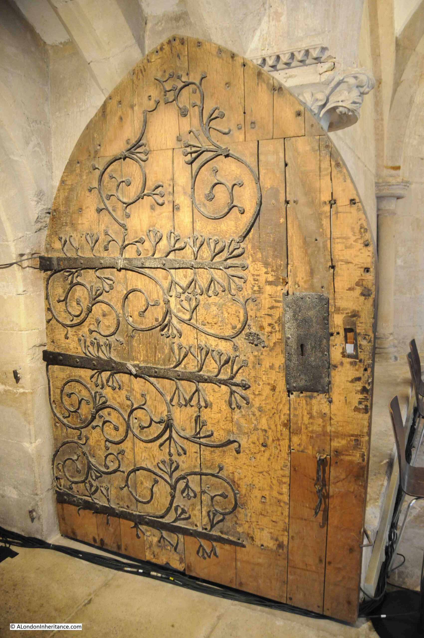 Old door with ornate ironwork